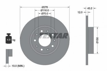 Купить 92221003 TEXTAR Тормозные диски Джульетта (1.4, 1.6, 1.7, 2.0)