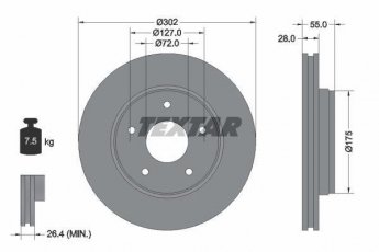 Купити 92253303 TEXTAR Гальмівні диски Вранглер (2.8, 3.0, 3.6, 3.8)
