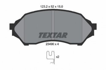 Купити 2349002 TEXTAR Гальмівні колодки передні Мазда 323 БJ (1.3, 1.5, 1.6) с звуковым предупреждением износа
