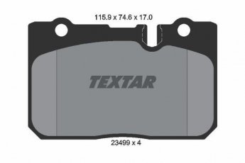 Гальмівна колодка 2349901 TEXTAR – подготовлено для датчика износа колодок фото 1