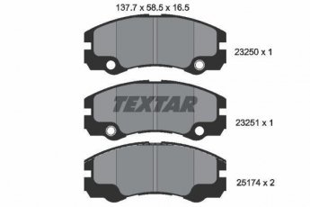Купить 2325001 TEXTAR Тормозные колодки передние Frontera (2.2 DTI, 2.2 i, 3.2 i) подготовлено для датчика износа колодок