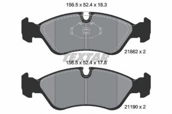 Купить 2186201 TEXTAR Тормозные колодки передние Астра Ф (1.4, 1.6, 1.7, 1.8, 2.0) подготовлено для датчика износа колодок