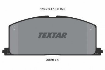 Гальмівна колодка 2087001 TEXTAR – подготовлено для датчика износа колодок фото 1