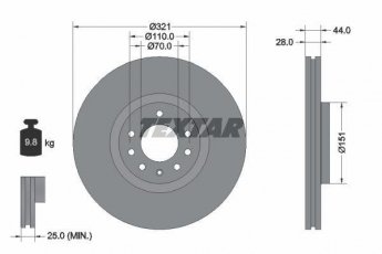 Купить 92149803 TEXTAR Тормозные диски Zafira B 2.0