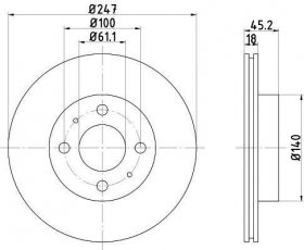 Купити 92091000 TEXTAR Гальмівні диски Almera (N15, N16) (1.4, 1.5, 1.6, 1.8, 2.0)