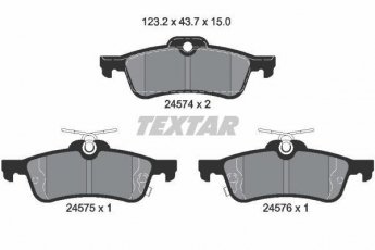 Купить 2457401 TEXTAR Тормозные колодки задние Yaris (1.0, 1.3, 1.4, 1.5) с звуковым предупреждением износа