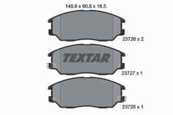 Купить 2372601 TEXTAR Тормозные колодки передние Терракан (2.9 CRDi 4WD, 3.5 i V6 4WD) с звуковым предупреждением износа