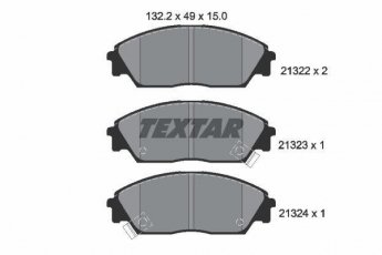 Купить 2132201 TEXTAR Тормозные колодки передние Prelude (2.0, 2.0 EX) с звуковым предупреждением износа