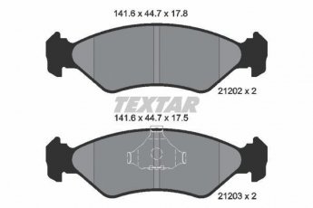 Купить 2120203 TEXTAR Тормозные колодки передние Фиеста 3 (1.0, 1.1, 1.3, 1.4, 1.8) без датчика износа