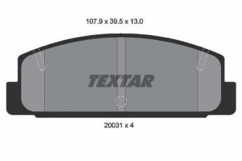 Купить 2003101 TEXTAR Тормозные колодки задние Mazda 323 BJ (1.6, 1.9 16V, 2.0 DiTD) без датчика износа