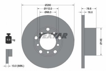 Купити 93012400 TEXTAR Гальмівні диски Mercedes T2 (2.2, 2.3, 2.4, 3.8, 5.7)