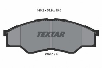 Купити 2456701 TEXTAR Гальмівні колодки передні Hilux (2.0, 2.5, 2.7, 3.0, 4.0) без датчика зносу