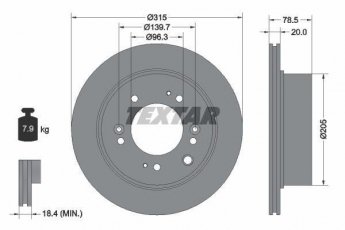 Купити 92205000 TEXTAR Гальмівні диски Соренто (2.4, 2.5, 3.3, 3.5, 3.8)