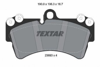 Купить 2369381 TEXTAR Тормозные колодки передние Audi Q7 (3.0, 3.6, 4.1, 4.2, 5.9) подготовлено для датчика износа колодок