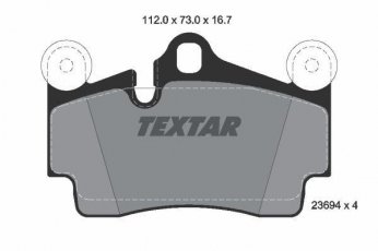 Купить 2369481 TEXTAR Тормозные колодки задние Audi Q7 (3.0, 3.6, 4.1, 5.9) подготовлено для датчика износа колодок