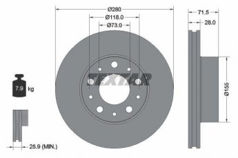 Купить 92275003 TEXTAR Тормозные диски Boxer (2.0, 2.2, 2.3, 2.8, 3.0)