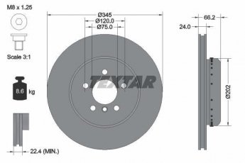 Купить 92265625 TEXTAR Тормозные диски БМВ Ф30 (Ф30, Ф31, Ф35, Ф80) (1.5, 2.0, 3.0)