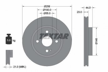 Купити 92166803 TEXTAR Гальмівні диски Мазда 2 (1.3, 1.4, 1.5, 1.6)