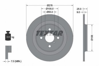 Купить 92161903 TEXTAR Тормозные диски Ярис (1.0, 1.3, 1.4, 1.5)