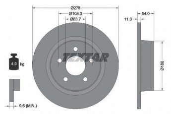 Купить 92124903 TEXTAR Тормозные диски Транзит Коннект (0.0, 1.8, 2.0)