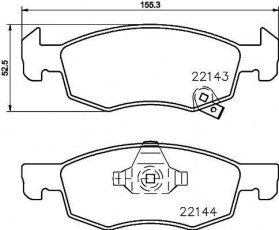 Купить 2214301 TEXTAR Тормозные колодки передние Corsa E (1.0, 1.2, 1.4) с звуковым предупреждением износа