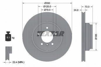 Купить 92137805 TEXTAR Тормозные диски BMW E81 (123 d, 130 i)