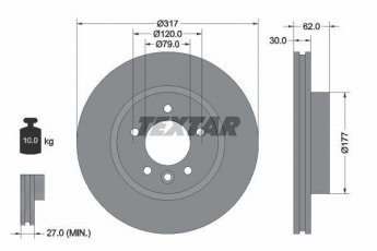 Купить 92134505 TEXTAR Тормозные диски Рендж Ровер 2.7 D