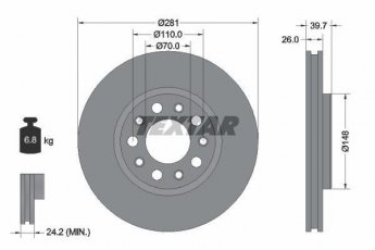 Купить 92230103 TEXTAR Тормозные диски Джульетта (1.4 BiFuel, 1.4 TB, 1.6 JTDM)