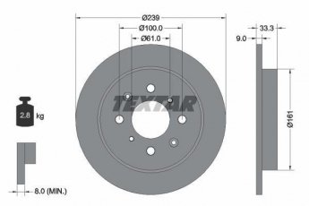 Купити 92204000 TEXTAR Гальмівні диски Hyundai i30 (1.4, 1.6)