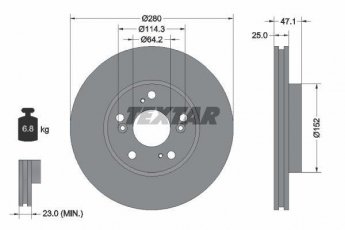 Купить 92146603 TEXTAR Тормозные диски Accord (2.0, 2.4, 2.4 Vtec E)