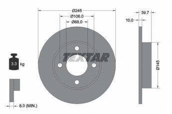 Купить 92026300 TEXTAR Тормозные диски Audi 90 (2.0, 2.2, 2.3)