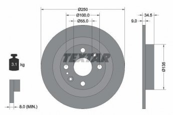 Купить 92061700 TEXTAR Тормозные диски Mazda 323 BG (1.3, 1.6, 1.7, 1.8)