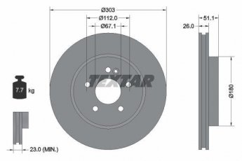 Купити 92089905 TEXTAR Гальмівні диски M-Class W163 (2.3, 2.7, 3.2, 3.7, 4.3)