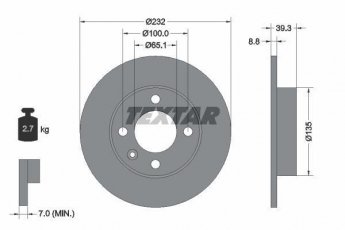 Купить 92098203 TEXTAR Тормозные диски Ибица (1.4, 1.6, 1.8, 1.9)