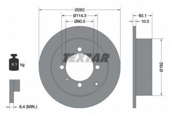 Купить 92104000 TEXTAR Тормозные диски Лансер 9 (1.3, 1.6, 2.0)