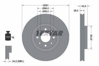Купити 92107703 TEXTAR Гальмівні диски Mito (1.2, 1.4, 1.6)