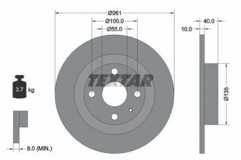 Купити 92130200 TEXTAR Гальмівні диски Mazda 323 BJ (1.3, 1.6, 1.8, 2.0)