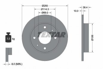 Купить 92134903 TEXTAR Тормозные диски Кольт (1.1, 1.3, 1.5)