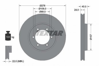 Купити 92138400 TEXTAR Гальмівні диски Рекстон 2.9 TD