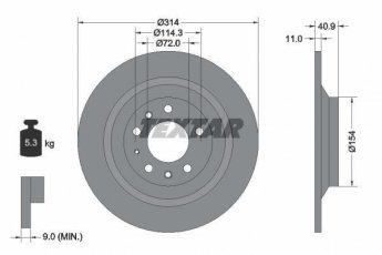 Купить 92166400 TEXTAR Тормозные диски Мазда 6 ГГ (2.3, 2.3 MPS Turbo)
