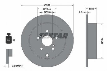 Купить 92170403 TEXTAR Тормозные диски Приус 1.5
