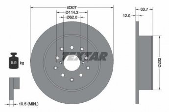 Купить 92170803 TEXTAR Тормозные диски Lexus IS (200, 300)