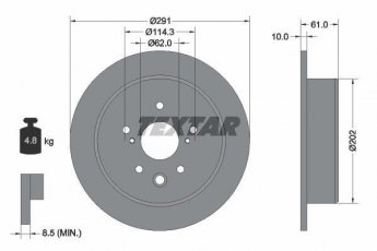 Купити 92179803 TEXTAR Гальмівні диски Lexus IS (200, 250, 300) (2.2, 2.5, 3.5)