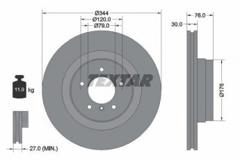 Купить 92185103 TEXTAR Тормозные диски Range Rover (3.0 D, 4.4)