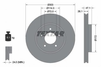 Купить 92197703 TEXTAR Тормозные диски Tribute (2.0, 2.3, 3.0)