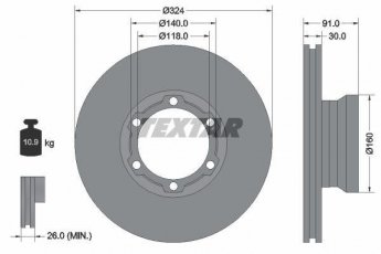 Купити 93087600 TEXTAR Гальмівні диски Mercedes T2 4.0
