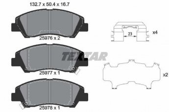 Купить 2597601 TEXTAR Тормозные колодки передние Hyundai i10 (1.0, 1.1, 1.2) с звуковым предупреждением износа