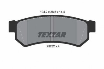 Купити 2523201 TEXTAR Гальмівні колодки задні Джентра 1.5 без датчика зносу