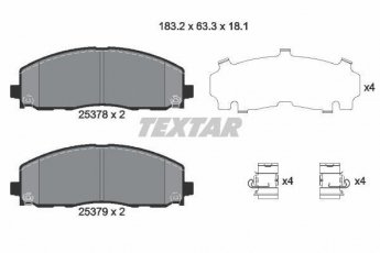 Купить 2537801 TEXTAR Тормозные колодки  Chrysler с звуковым предупреждением износа