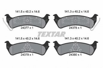 Купить 2437701 TEXTAR Тормозные колодки задние Эксплорер (4.0, 4.9) с звуковым предупреждением износа